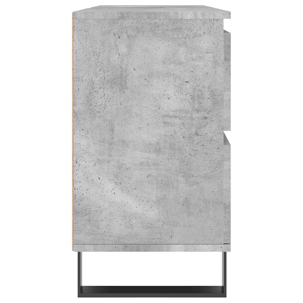 Badkamerkast 80cm Betongrijs Bewerkt Hout - 36% Korting!