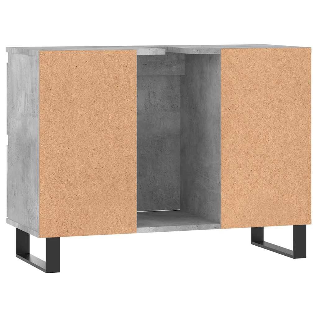 Badkamerkast 80cm Betongrijs Bewerkt Hout - 36% Korting!