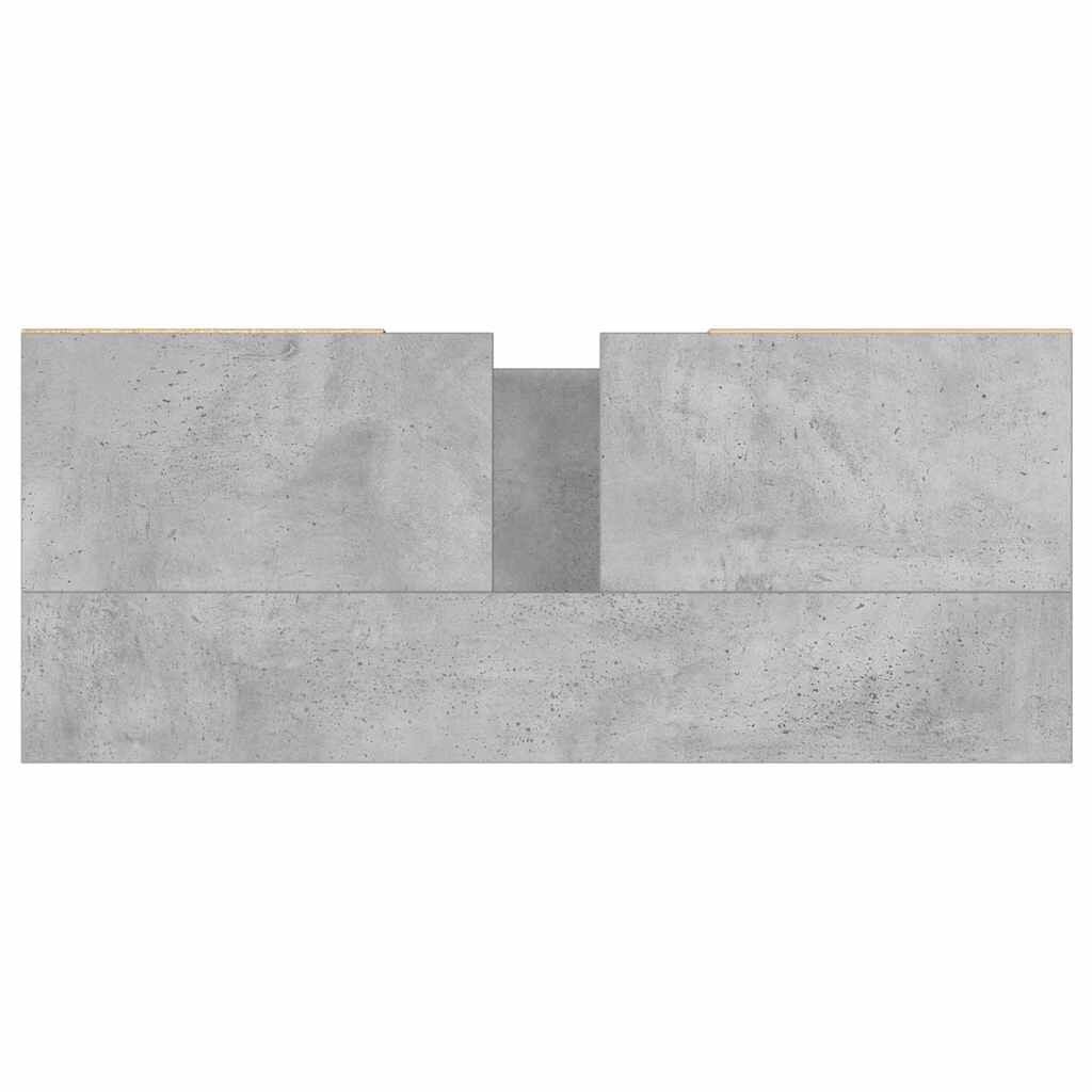 Badkamerkast 80cm Betongrijs Bewerkt Hout - 36% Korting!