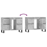 Badkamerkast 80cm Betongrijs Bewerkt Hout - 36% Korting!