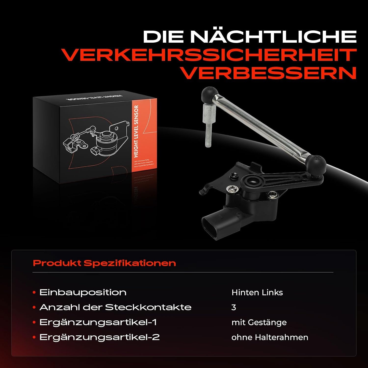 Niveausensor Achteras Links met Koppelstang Jaguar XF/XJ/XK - 33% Korting