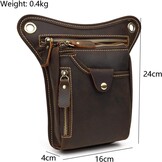 Multifunctionele Leren Beentas: Ideaal voor Motor, Fiets & Outdoor - Bruin (32% Korting)