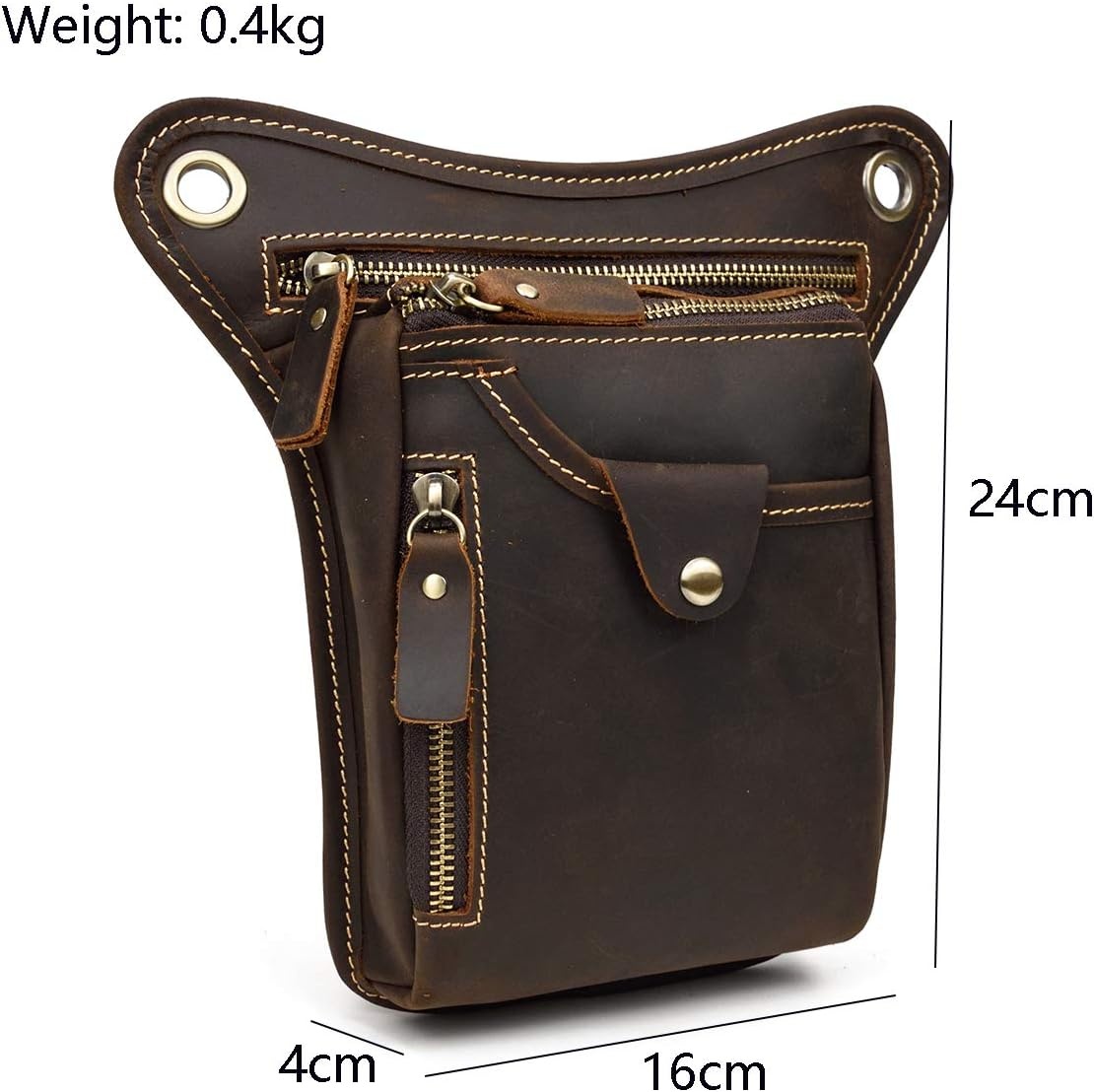 Multifunctionele Leren Beentas: Ideaal voor Motor, Fiets & Outdoor - Bruin (32% Korting)