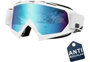 Crossbril Motorbril Skibril Wit/Blauw - 46% Korting
