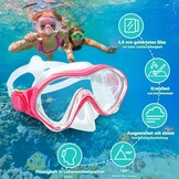 Kinder snorkelset roze maat M - 55% korting