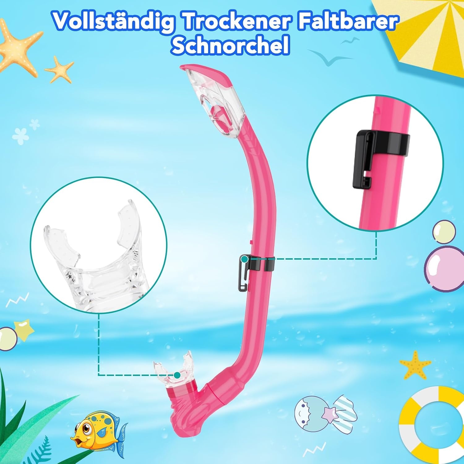 Kinder snorkelset roze maat M - 55% korting