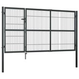 Robuuste Tuinpoort met Palen 350x140 cm Staal Antraciet - 55% Korting