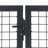 Robuuste Tuinpoort met Palen 350x140 cm Staal Antraciet - 55% Korting