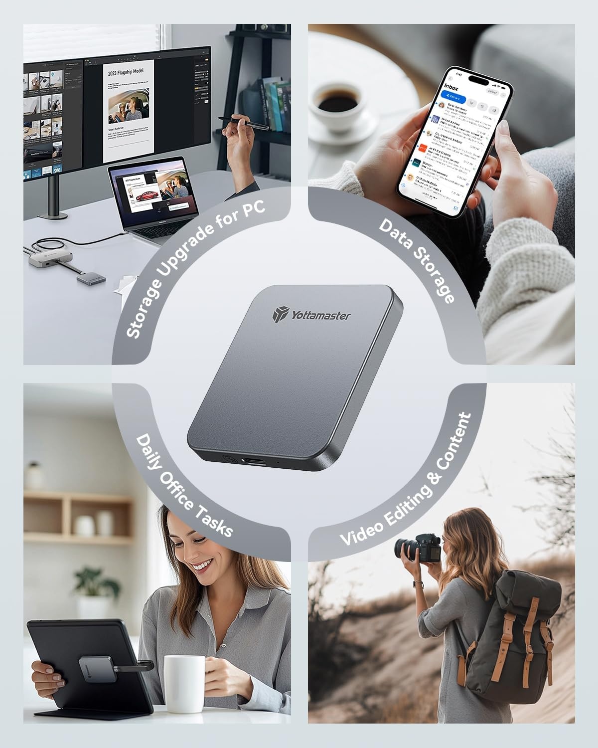 Yottamaster 512GB Externe SSD: Magnetisch, Draagbaar, 2000MB/s Snelheid - 28% Korting!