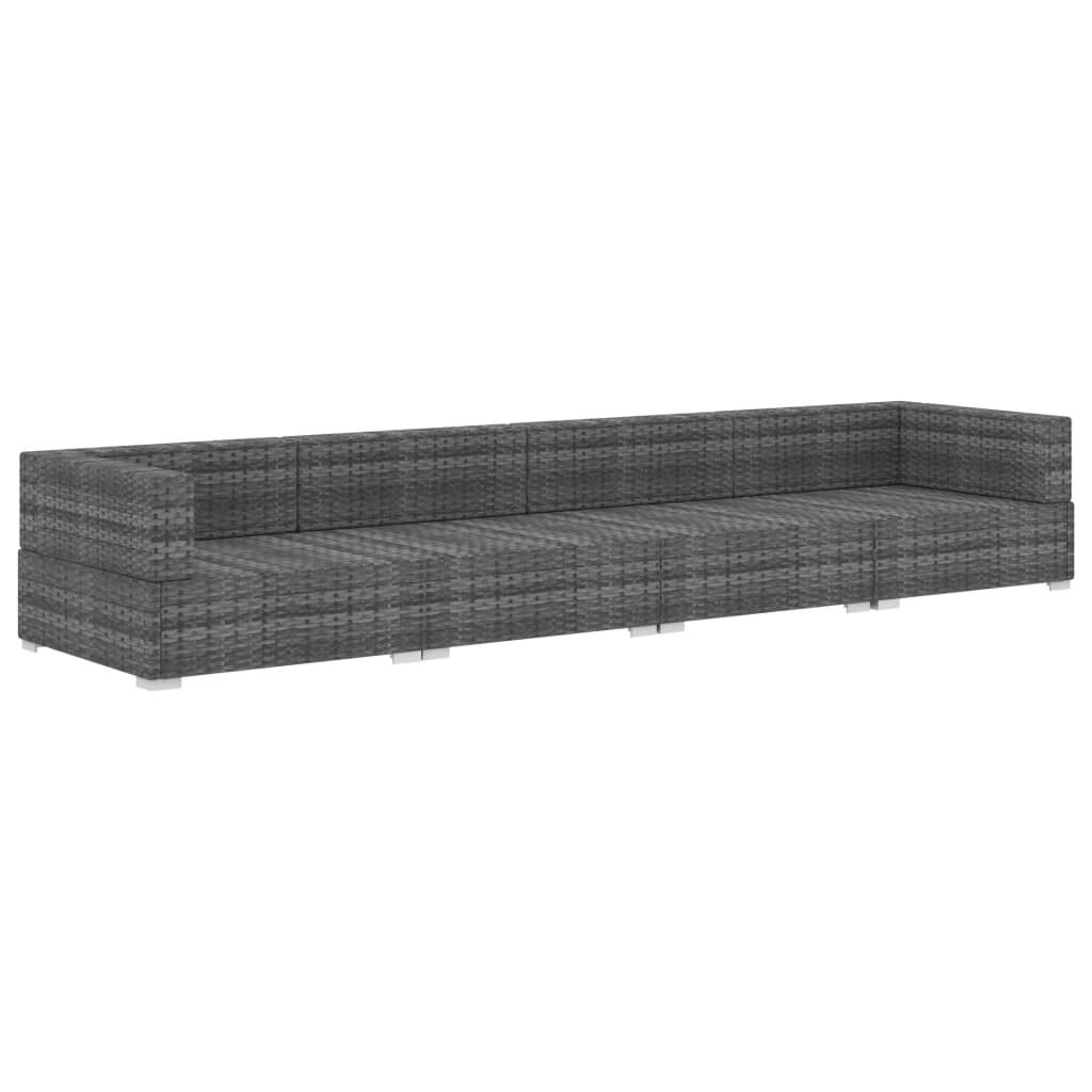 Loungeset Kussens Poly Rattan Grijs - 60% Korting