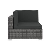 Loungeset Kussens Poly Rattan Grijs - 60% Korting