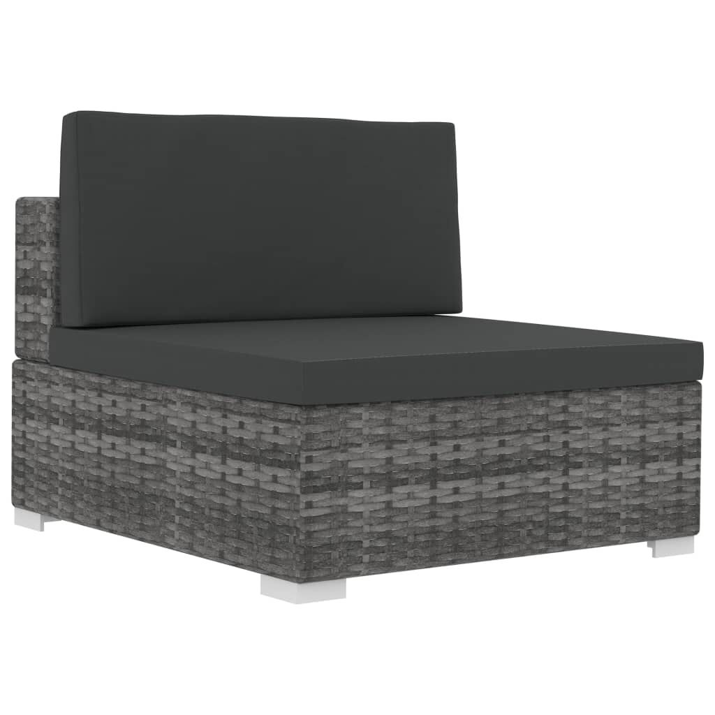 Loungeset Kussens Poly Rattan Grijs - 60% Korting