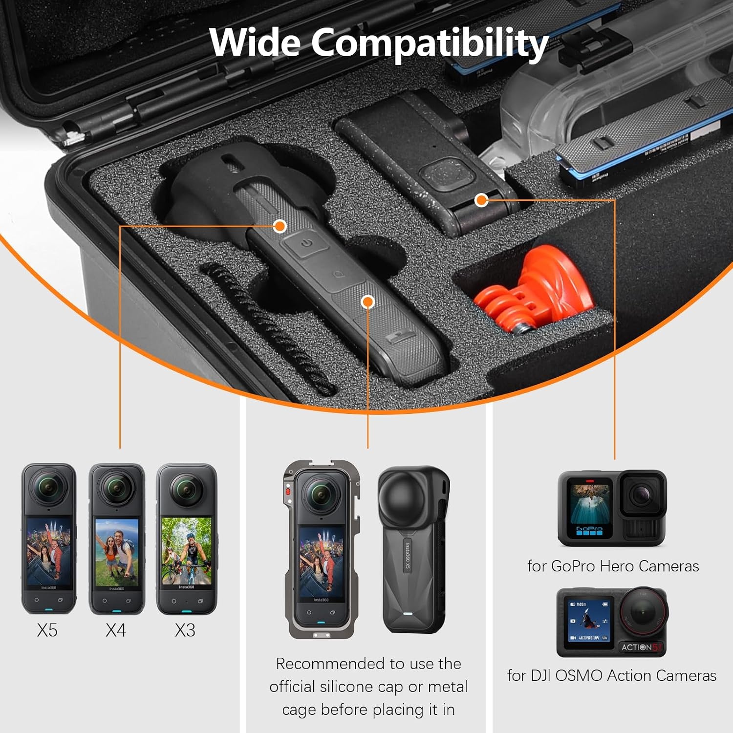 Waterdichte Cameratase voor Insta360 X4/X3/X5 - Grote Beschermhoes met 33% Korting