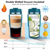CS COSDDI Thermobeker 450ml - Houdt Drank 6 Uur Warm/Koud met 33% Korting