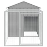 vidaXL Kippenhok met ren 117x201x123 cm gegalvaniseerd staal grijs