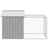 vidaXL Kippenhok met ren 117x201x123 cm gegalvaniseerd staal grijs