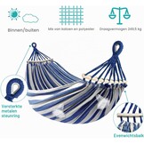 Hangmat, outdoor campinghangmat met gebogen houten stang, bevestigingsriemen en draagtas voor binnen, balkon, terras, tuin, rugzakreizen