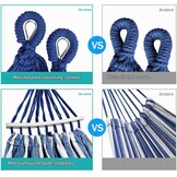 Hangmat, outdoor campinghangmat met gebogen houten stang, bevestigingsriemen en draagtas voor binnen, balkon, terras, tuin, rugzakreizen