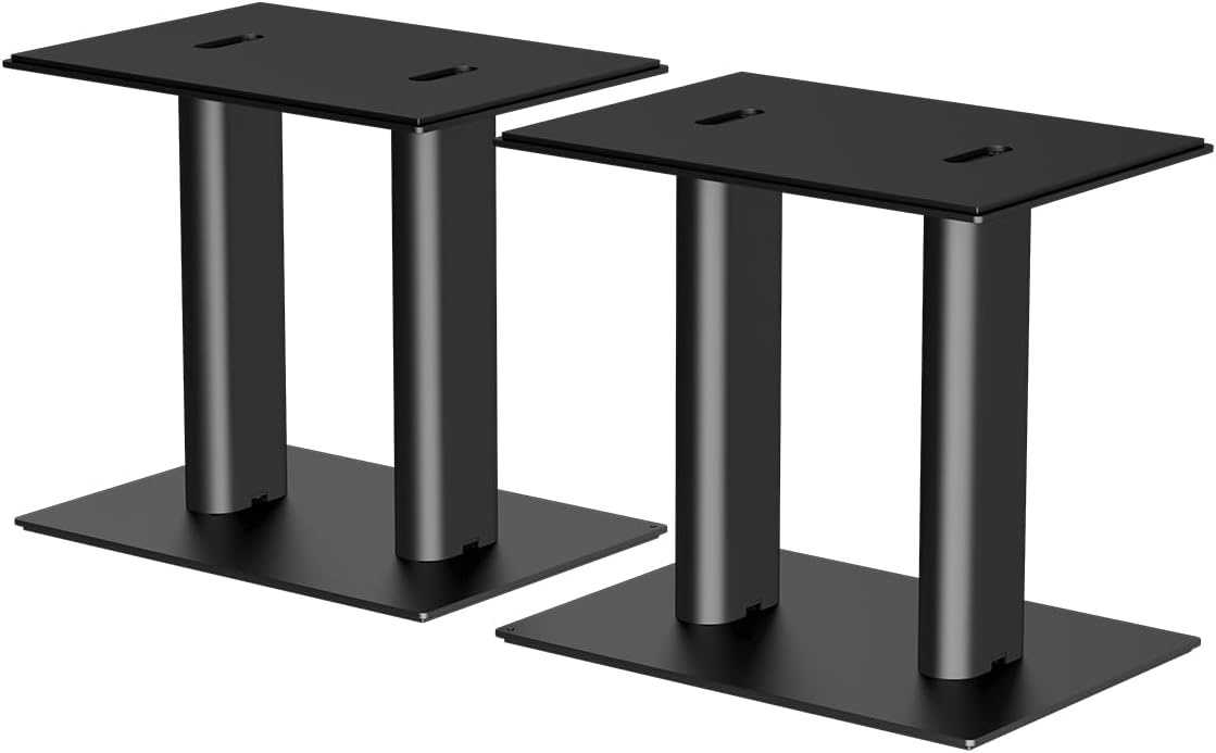 Suptek Universele Speaker Standaards - 31 cm Hoog - Voor Boekenplank Speakers - 2 Stuks - Zwart