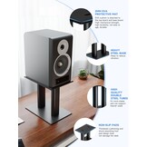 Suptek Universele Speaker Standaards - 31 cm Hoog - Voor Boekenplank Speakers - 2 Stuks - Zwart