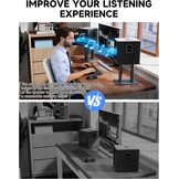 Suptek Universele Speaker Standaards - 31 cm Hoog - Voor Boekenplank Speakers - 2 Stuks - Zwart