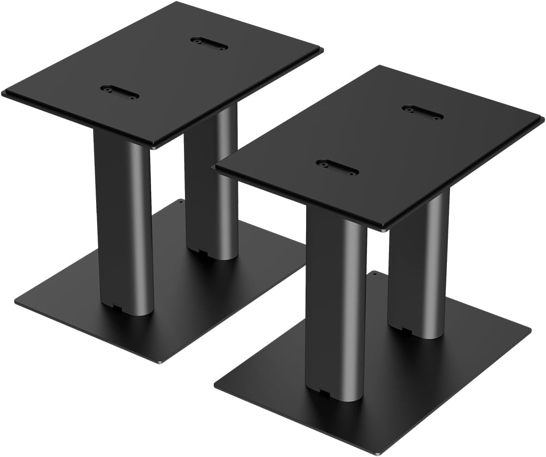 Suptek Universele Speaker Standaards - 31 cm Hoog - Voor Boekenplank Speakers - 2 Stuks - Zwart