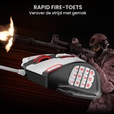 Redragon M908 Impact MMO Gaming muis bedraad RGB 24000 DPI