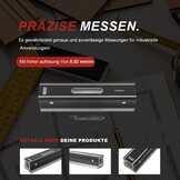 200 mm precisie-waterpas, machine-waterpas, frame, golfwaterpas, richtingsweegschaal, nauwkeurigheid 0,02 mm/m, met isolerende handgreep en houten koffer