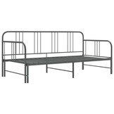 vidaXL Slaapbankframe uittrekbaar metaal grijs 90x200 cm