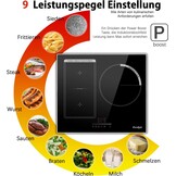 Inductie kookplaat 3 platen, Touchbediening, Geïntegreerde inductiekookplaat, Flexibele functionele zones, Kinderslot, Timer, Zonder stekker