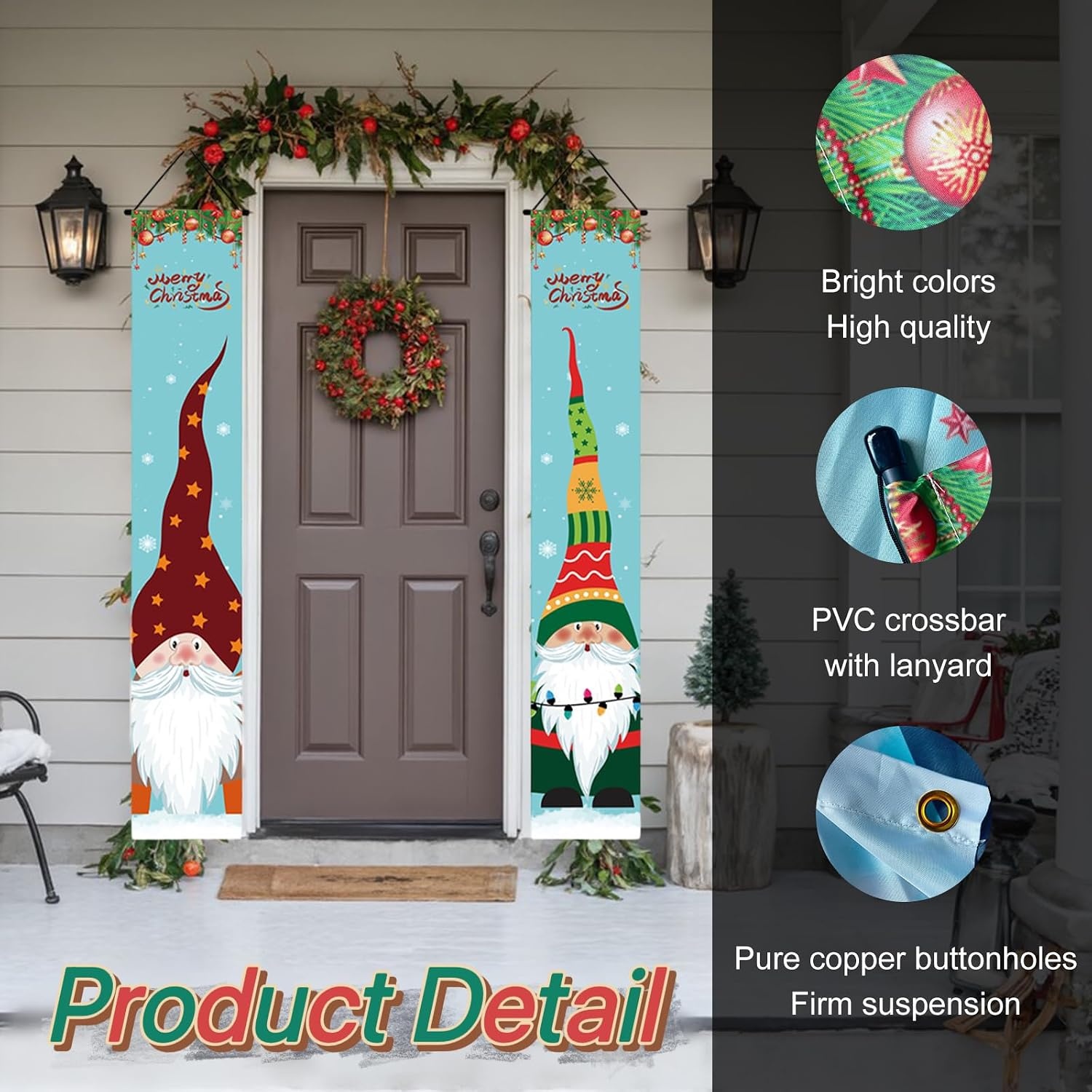 Vrolijke kerstbanner, kerstdeurbanner, "Merry Christmas"-banner, kerstdecoraties, waterafstotend, Nieuwjaar, hangende decoratie, verandatekening, voor huis, deur, winter, party, kerstdecoratie, 30 x