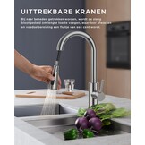 Keukenkraan RVS Uittrekbaar 45% Korting