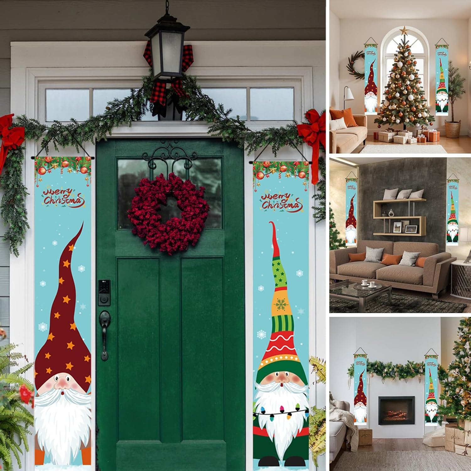 Vrolijke kerstbanner, kerstdeurbanner, "Merry Christmas"-banner, kerstdecoraties, waterafstotend, Nieuwjaar, hangende decoratie, verandatekening, voor huis, deur, winter, party, kerstdecoratie, 30 x