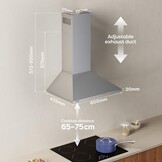CIARRA CBCS6201 Afzuigkap 60 cm A++ Wandmodel Roestvrij staal