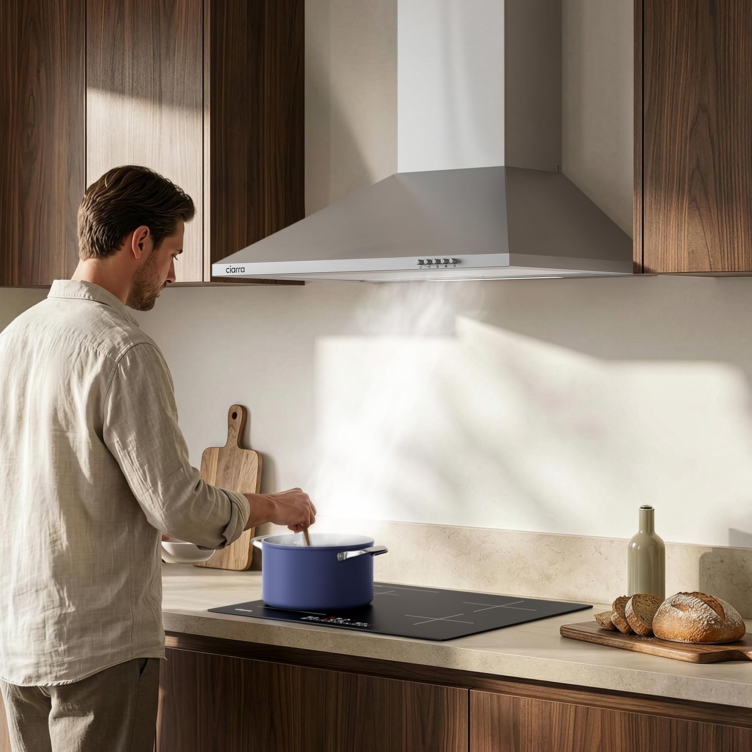 CIARRA CBCS6201 Afzuigkap 60 cm A++ Wandmodel Roestvrij staal