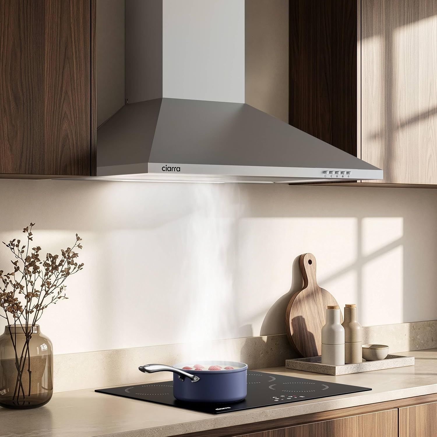 CIARRA CBCS6201 Afzuigkap 60 cm A++ Wandmodel Roestvrij staal