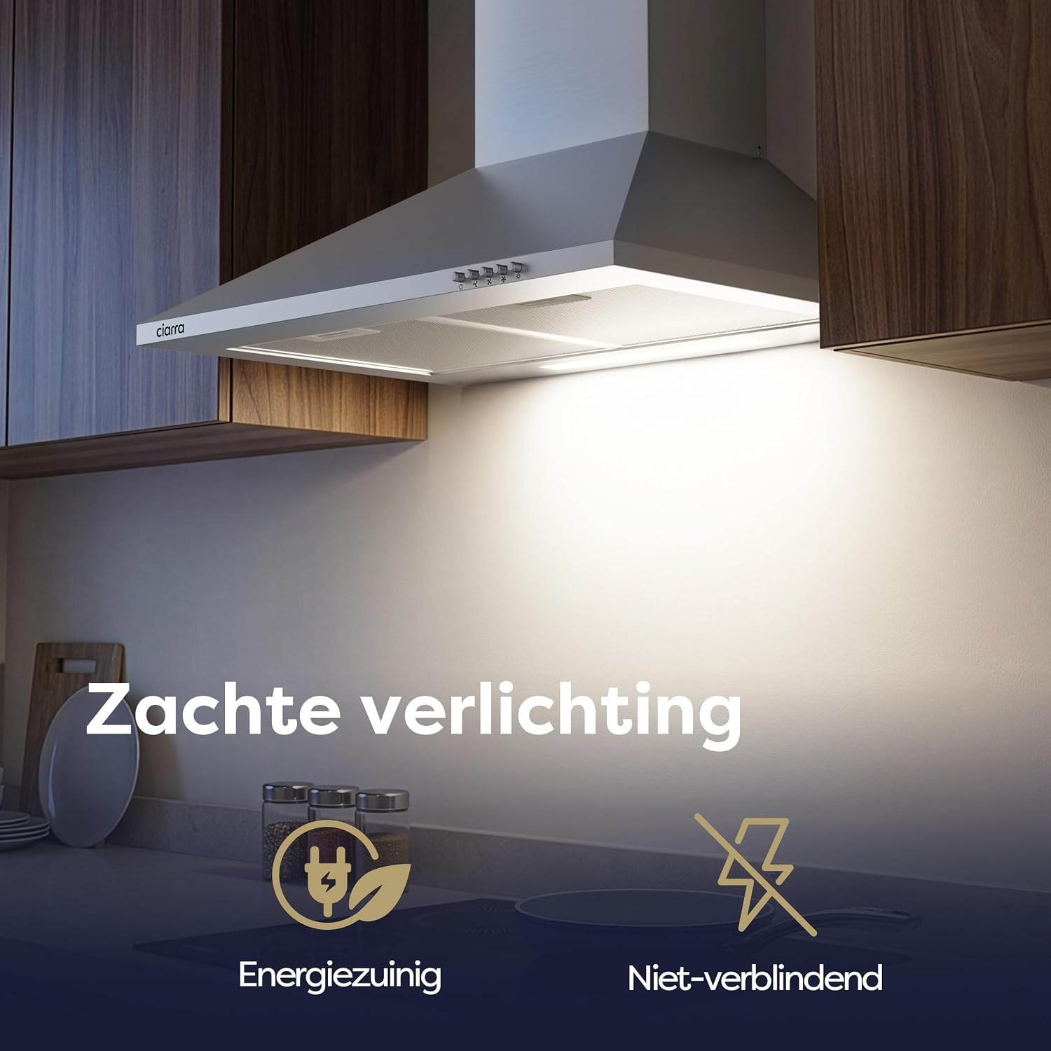 CIARRA CBCS6201 Afzuigkap 60 cm A++ Wandmodel Roestvrij staal