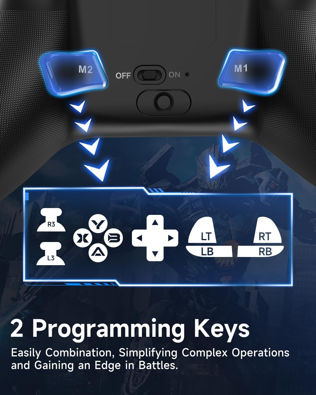 EasySMX X15 draadloze pc-controller met Hall-triggers, Hall-joysticks, verbeterde Bluetooth-gamecontroller, geen drift, geen dode zone-effect, compatibel met Windows-pc, Android, Steam en Switch