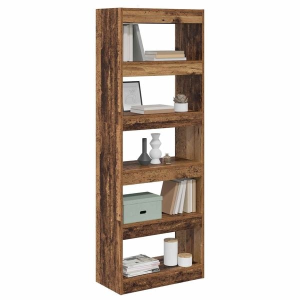 vidaXL Boekenkast 5-laags 60 x 30 x 166 cm Bewerkt hout Oud hout