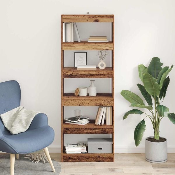 vidaXL Boekenkast 5-laags 60 x 30 x 166 cm Bewerkt hout Oud hout