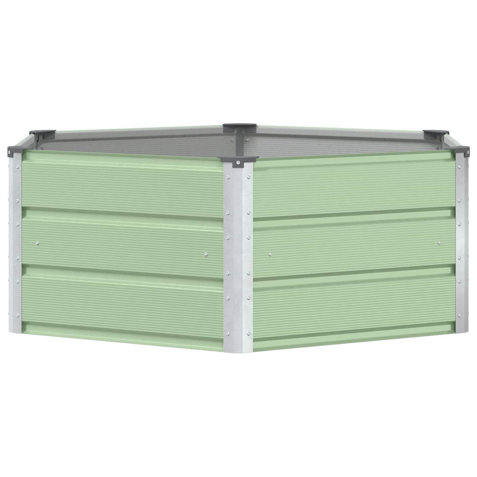 vidaXL Plantenbak Pastelgroen 129 x 129 x 45 cm Staal