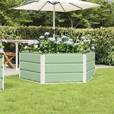 vidaXL Plantenbak Pastelgroen 129 x 129 x 45 cm Staal