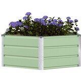 vidaXL Plantenbak Pastelgroen 129 x 129 x 45 cm Staal