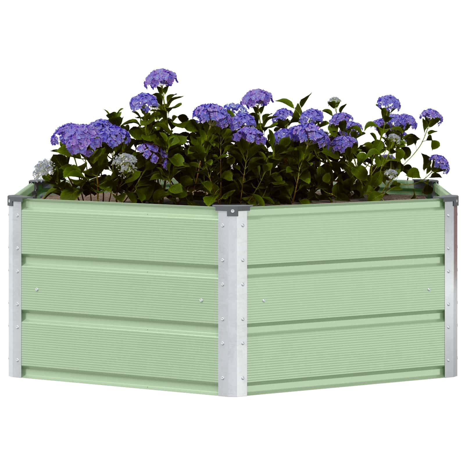 vidaXL Plantenbak Pastelgroen 129 x 129 x 45 cm Staal