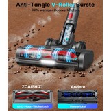 Accustofzuiger, 45000Pa/550W/60 minuten stofzuiger draadloos met smart display, stofzuiger met wandgemonteerde lading en anti-klitborstel voor tapijt, harde vloeren en dierenharen (upgrade)