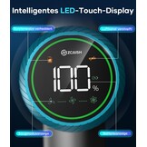 Accustofzuiger, 45000Pa/550W/60 minuten stofzuiger draadloos met smart display, stofzuiger met wandgemonteerde lading en anti-klitborstel voor tapijt, harde vloeren en dierenharen (upgrade)