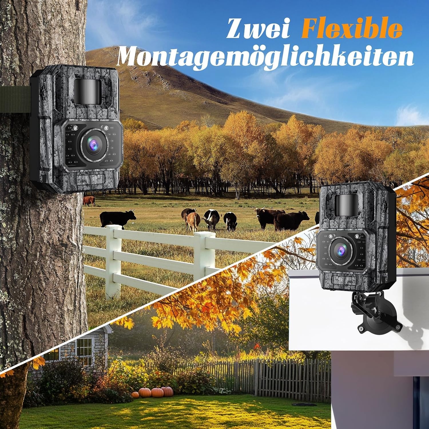 MAXDONE Wildcamera met mobiele telefoon transmissie APP - Wildlife Camera 4K 64MP HD met WiFi Bluetooth Bewegingsmelder Nachtzicht, Game Camera's met 6000mAh batterij, 0.1s sluitertijd IP66