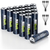 Oplaadbare USB C AA en AAA Batterij Lithium 1.5V Combo,Oplaadbare AA Batterijen 3400mWh 6 Pack, AAA Oplaadbare Batterijen 1200mWh 6 Pack