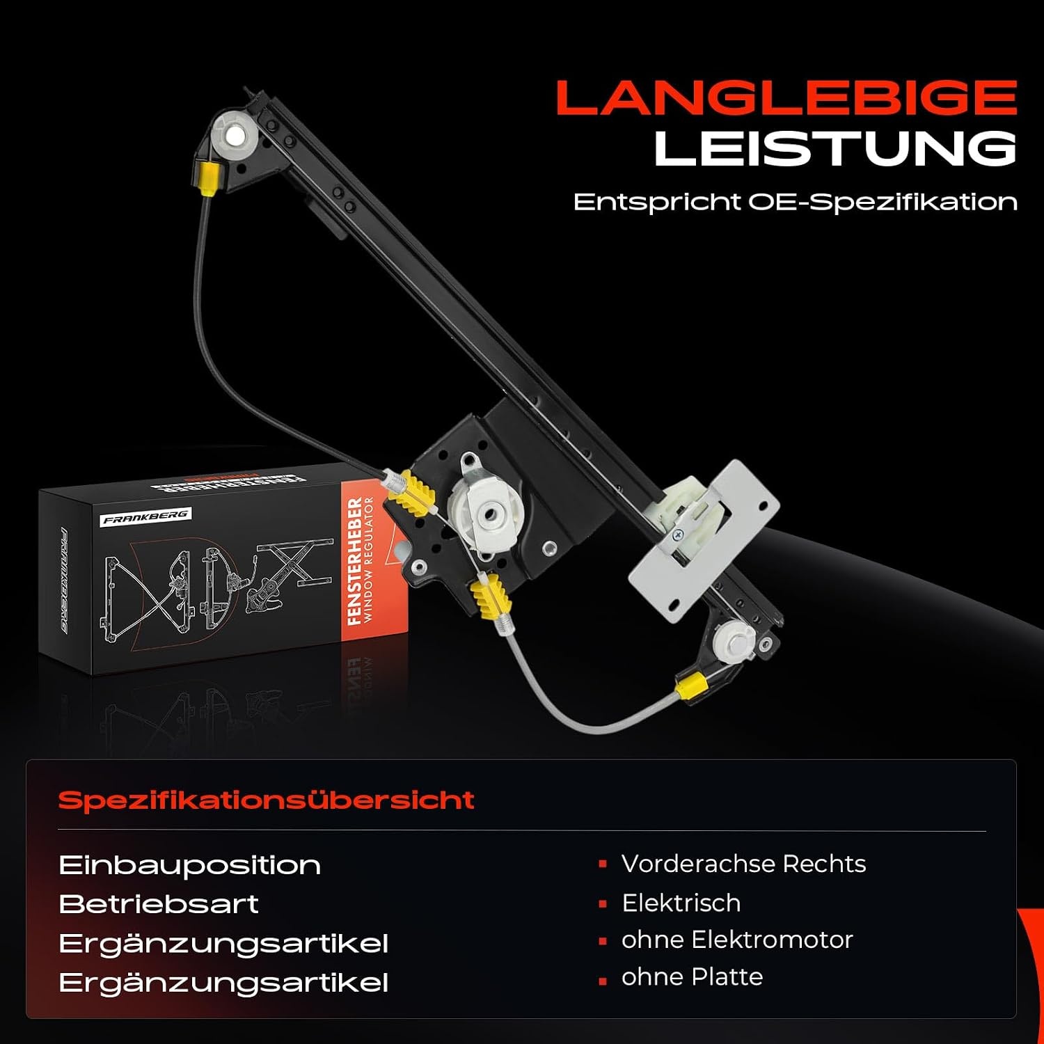 Frankberg Window Lifter Window Lifter Mechanisme Side Window Window Holder Elektrische Motor Window Lifter Window Lifter Mechanisme Vervangen# 807205569R