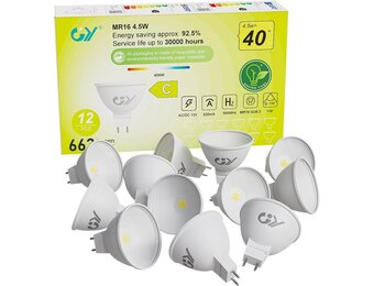 GY Led Lampen MR16 Lamp Light Bulb Gu5.3 Ledlamp Ledlampen Lampjes Niet-Dimbare neutral white 4,5W 663 Lumen 4000K 12 Stuks